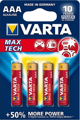 Varta Batteri AAA/LR03 Max Tech i gruppen BATTERIER / VRIGA BATTERIER / AA / AAA / 9V - BATTERIER hos TH Pettersson AB (30-VAR LR03 M)
